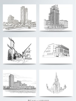 手繪簡(jiǎn)筆畫(huà) 城市高樓建筑插畫(huà)的藝術(shù)魅力