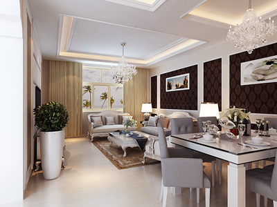 140平歐式豪華三居裝修效果案例 商水法院家屬院實景賞析